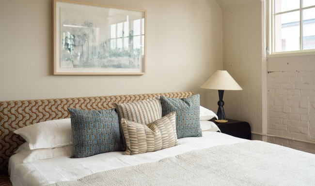 Spacious bedroom with natural light 